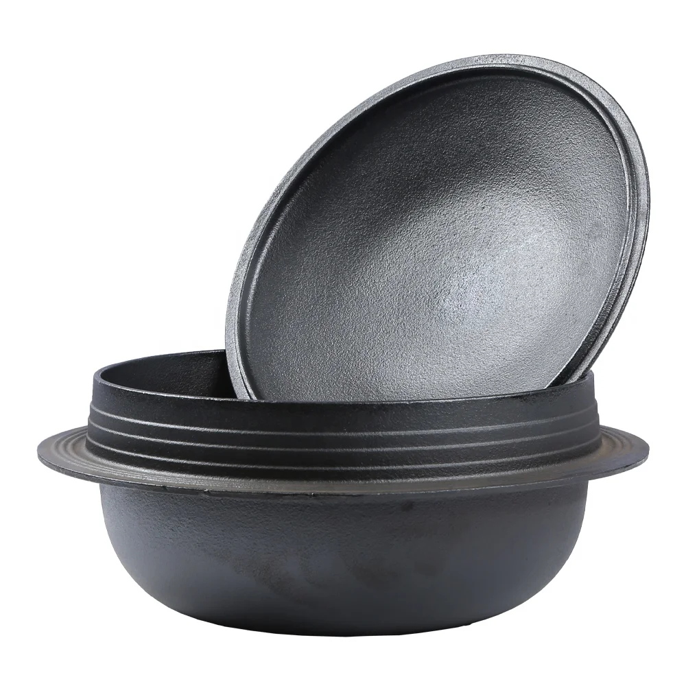 Korean Kitchen Bibimbap Pot Cast Iron Dutch Oven Rice Pot Casserole Pre-seasoned Stew Pot