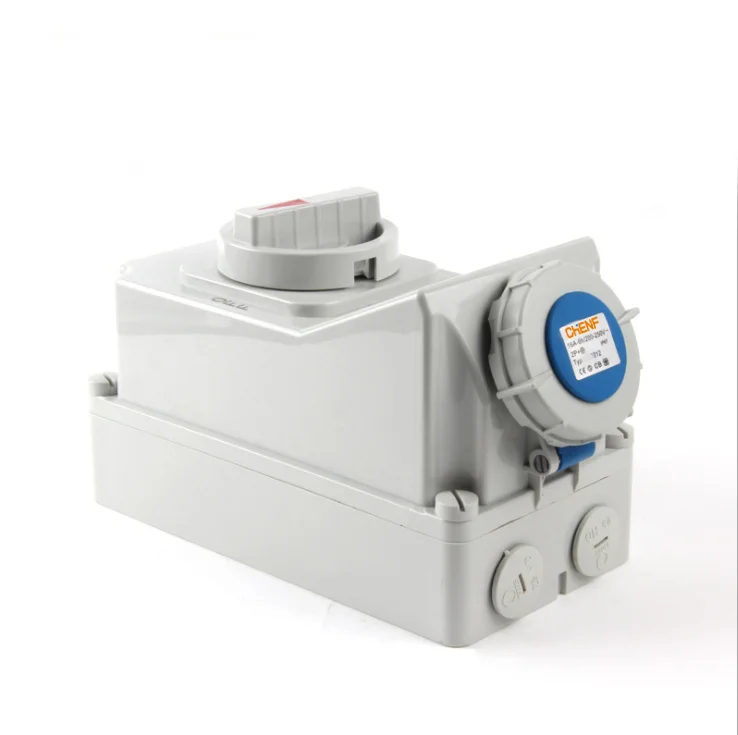 CHENF IP67 230V 16A 32A 63A 3P 4P 5P CEE/IEC International Standard Socket with Switches and Mechanical Interlock CF7012 CF5793