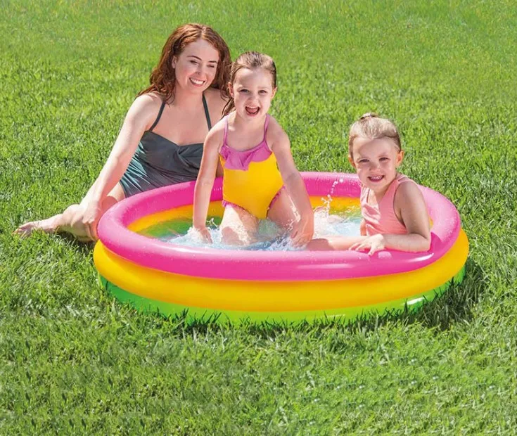 
Best selling PVC rainbow inflatable swimming pool for kids 61cm 