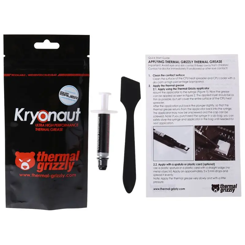Thermal Grizzly Kryonaut 1g соединения охлаждения термопаста кулер Для ЦП AMD Intel теплоотвод