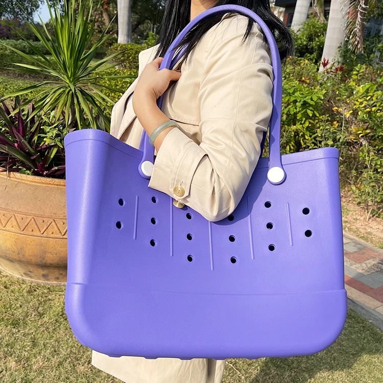 New Ladies Handbags Waterproof Women EVA Tote Large Shopping Basket Bags Beach Silicone Bag for the Beach/Boat/Sports/Picnic/Pet