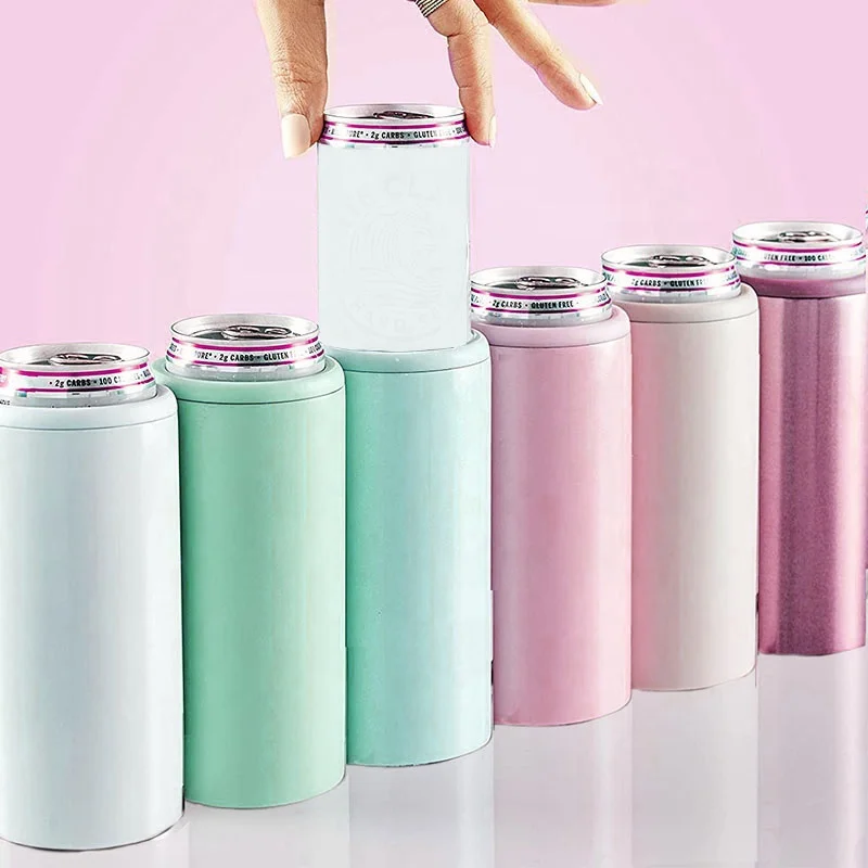 12 oz Stainless Steel Double Wall Insulated Slim Cooler Cup