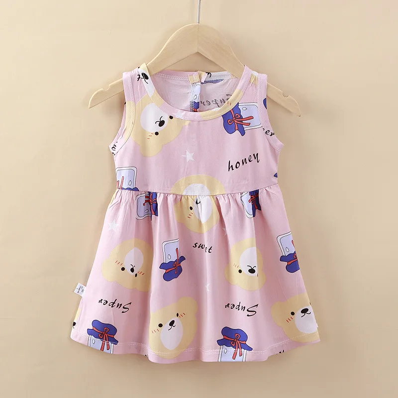 Children Girl Clothing Kids Clothes Cotton Silk Flower Girls Dress Summer Wholesale Baby Clothes Girl