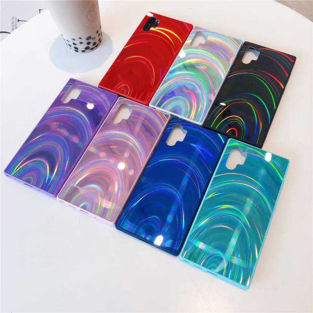 3D Laser Rainbow Aesthetic Phone Case Design for Samsung Galaxy S21 S20 S10 S8 S9 Note 20 Ultra 10 Plus Case Cover