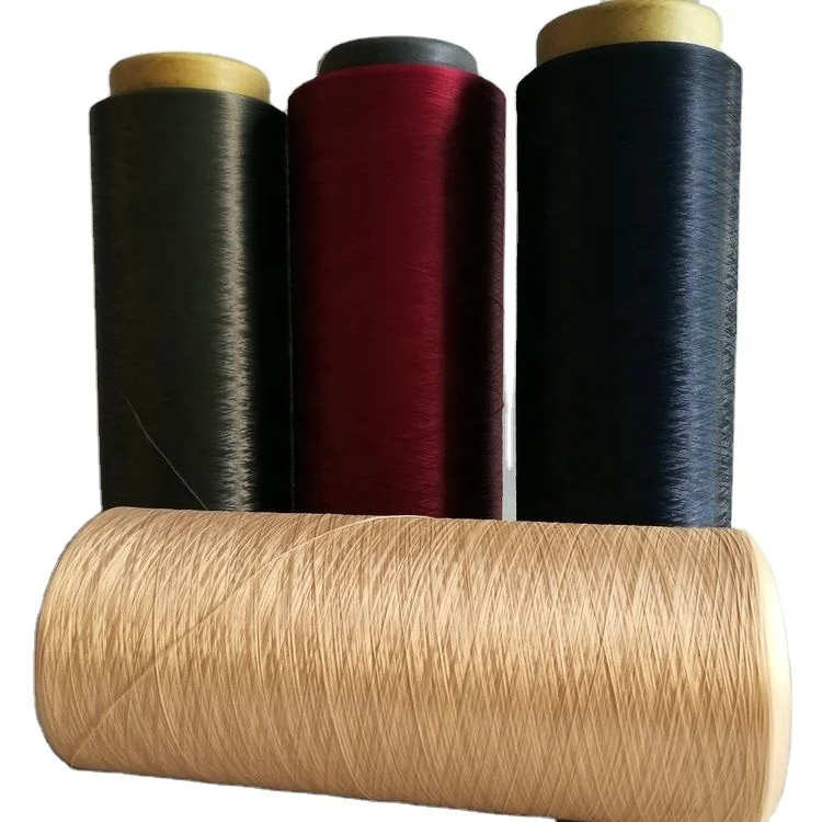 1000hours UV fade resistance DTY150D/144F high light color fastness dope dyed polyester yarn for olefin fabric