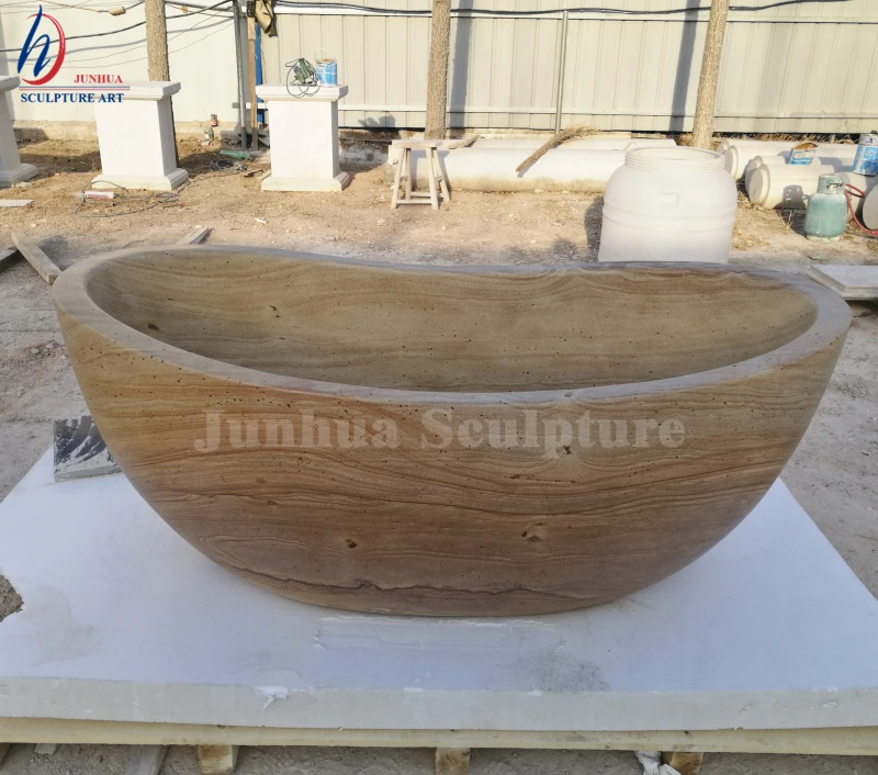 HIgh Quality Cheap Wood Veins Sandstone Bathtub For Sale