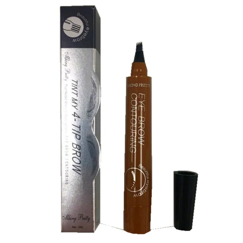 Hot Popular Products Wholesale Mking Pretty Four Headed Waterproof Eyebrow Pencil Eyebrow Contouring