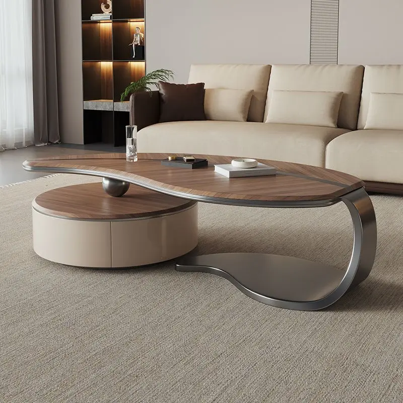 Nordic modern living room furniture palette designer deluxe wooden leaf shape tea table