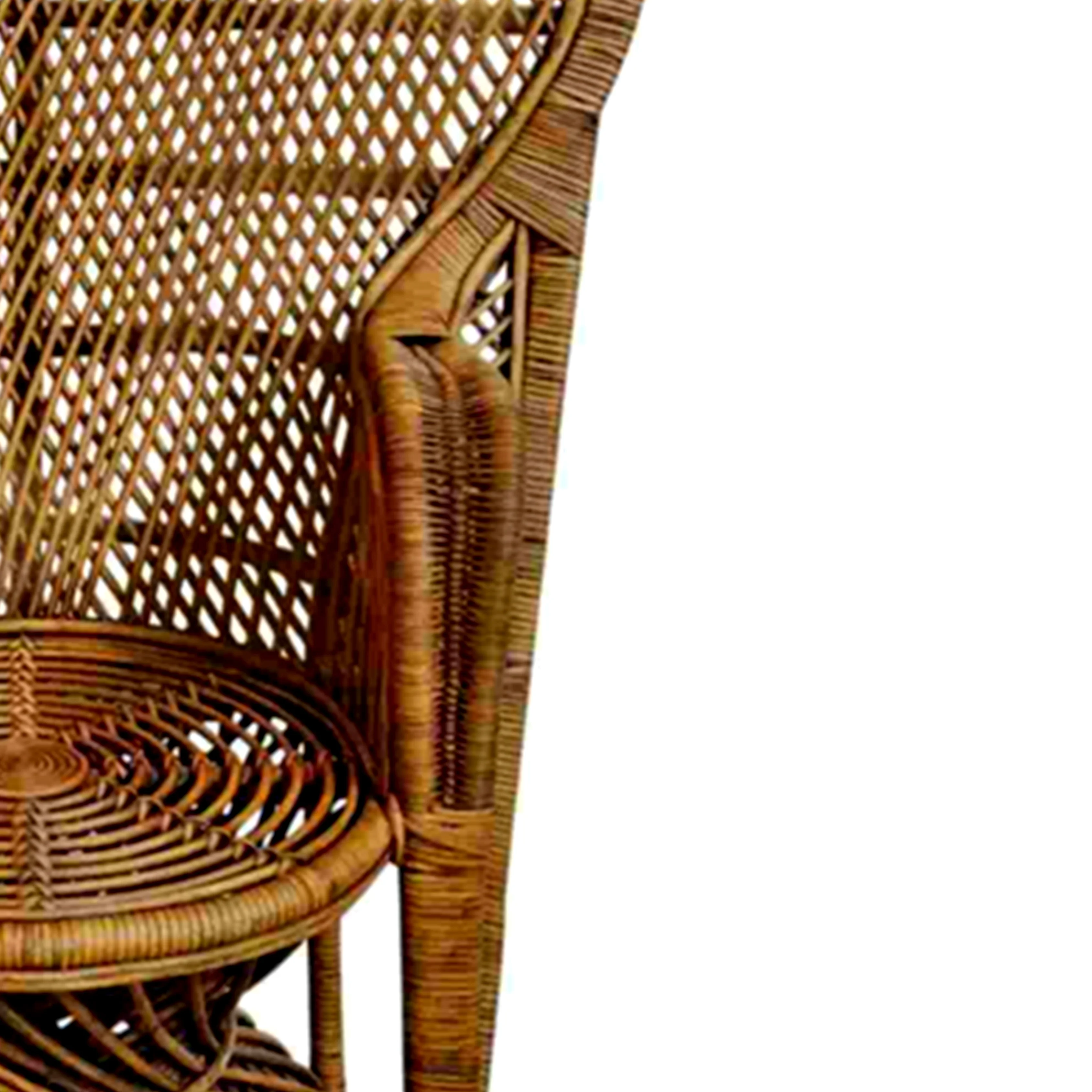 High Quality Danahue Peacock Rattan Chair Luxury Antique Design with Natural Brown Finish Living Room Dining Outdoor Use Hotels