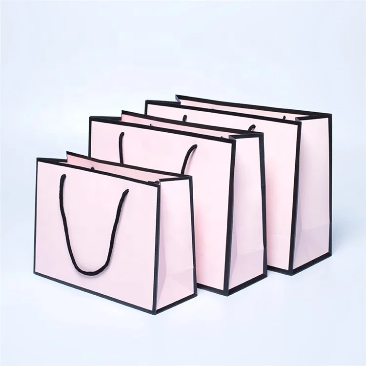 KM China Factory Price Custom Drawstring Recyclable Luxury Shopping Bag Paper Bags With Logo for Clothing