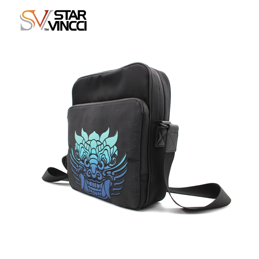 canvas messenger bag casual Dragon embroidery crossbody shoulder bags for men