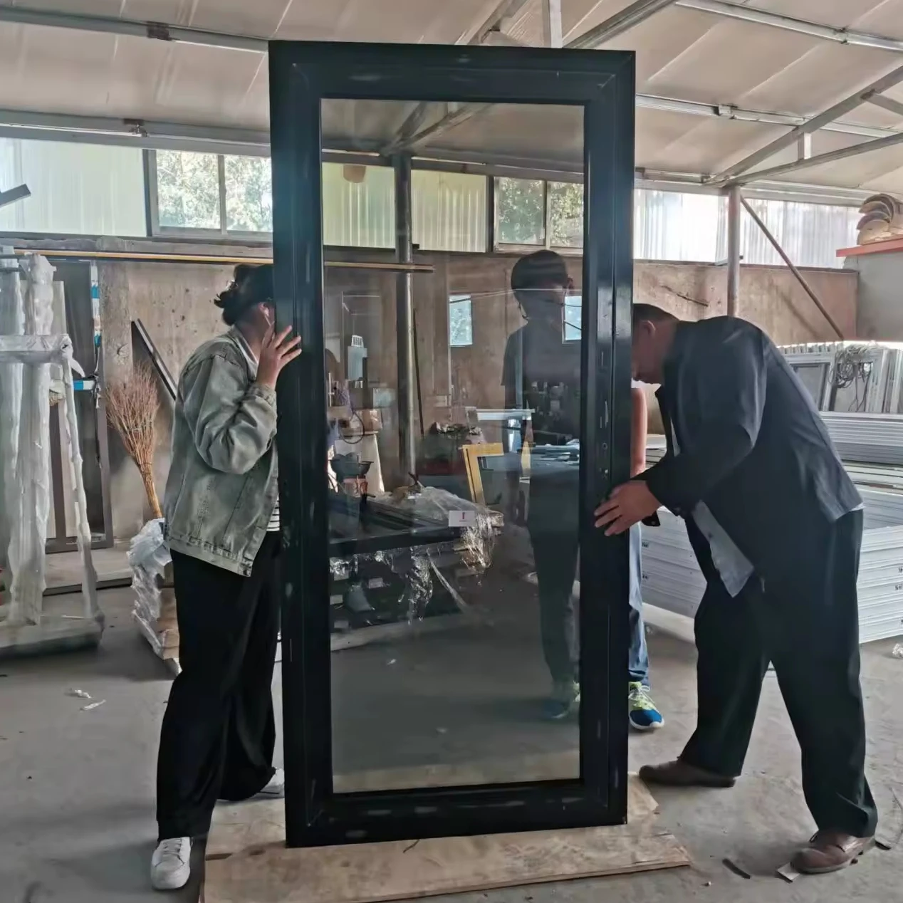 Aluminum Exterior Double Glass Exterior Entry Door Swing Casement french doors and windows for home