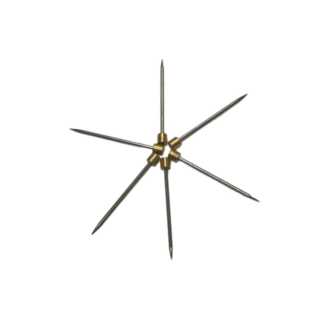 Tungsten chew ionizer emitter pin