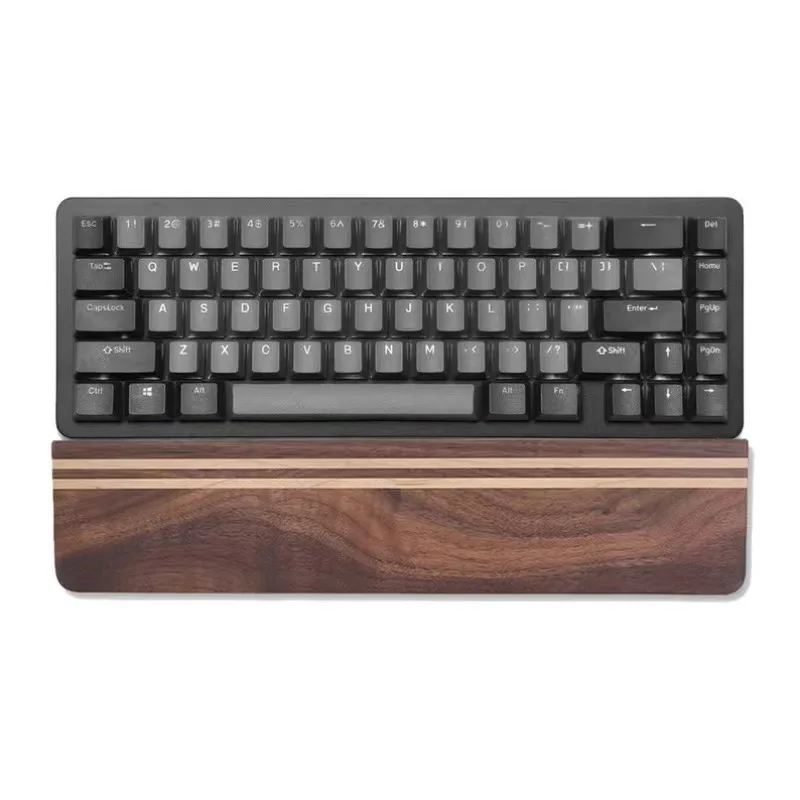 Ergonomic Walnut Wood Keyboard Wrist Rest Gaming Desk with Comfortable Palm Rest for Easy Typing Computer Laptop Household Use