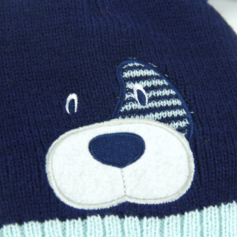 Модные зимние акриловые вязаные шапки с ушками на заказ для детей