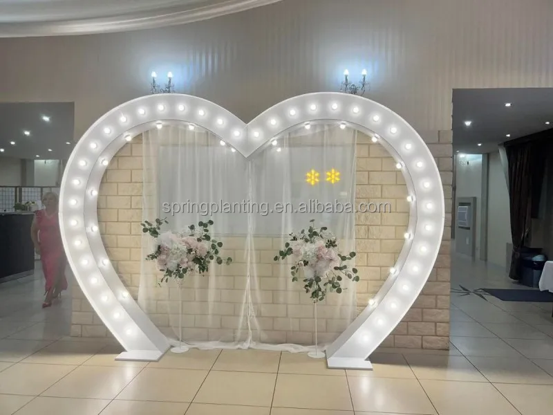 Wedding Decoration Backdrop Heart Shaped Led Backdrop for Events Decoration Heart Shaped Arch for Wedding Decoration