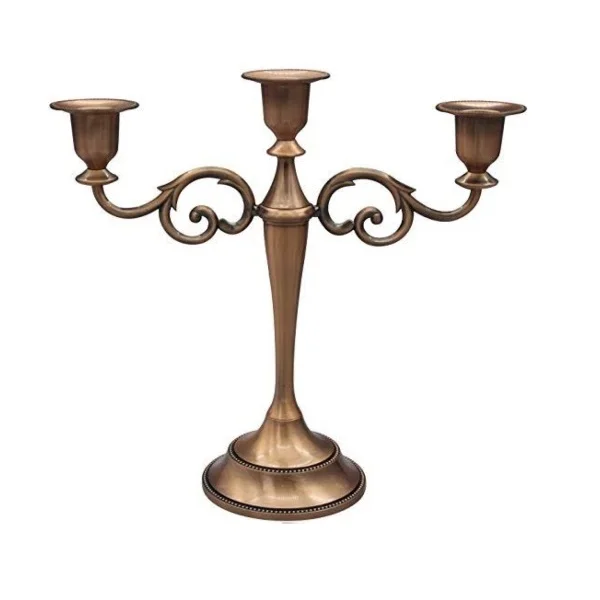 Handmade Metal 5 arms Candelabra Centerpiece Candle Stand Home Decoration for Event Wedding Party Tulip Pattern decor accents