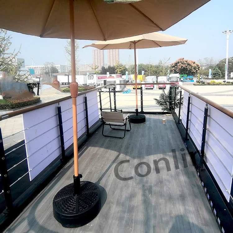 Mobile Bar With Deck Food Truck With Bar Station Folding Food Truck Double Deck For Sale