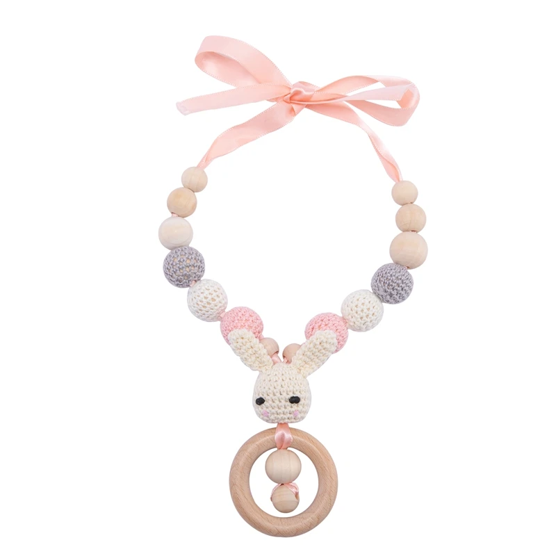 Ожерелье для прорезывателя кролика, детское колье для прорезывателя, молярная палочка для вязания крючком