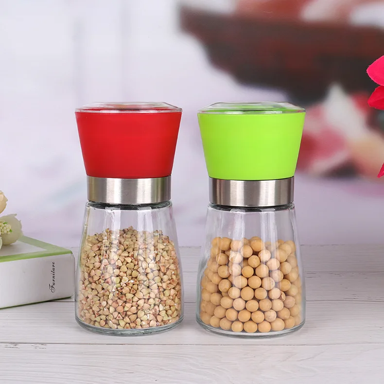Brand New Wholesale Manual Packaging Glass Bottle Salt Pepper Grinder