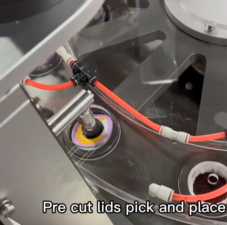 Kcup coffee filling powder filler accurate filling and strong sealing Rotary type coffee filter cup packing machine