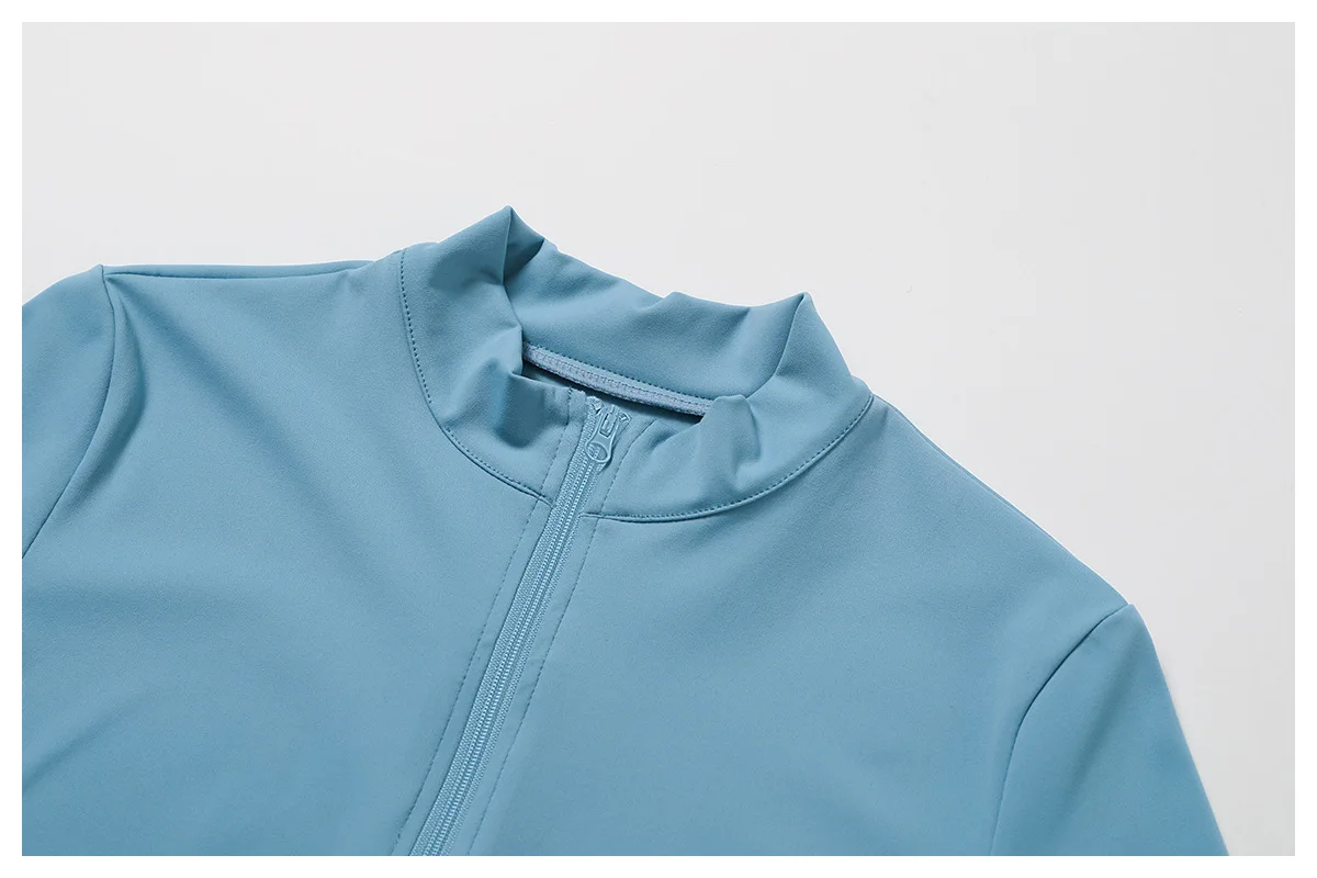 Quick drying yoga set summer sport stretch 2 piece short set with long sleeve cardigan crop top