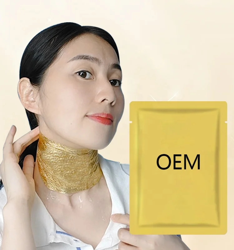 24K Gold Anti Wrinkle Neck Mask For Oem Factory Wholesale 24K Nano Gold Anti-Aging Mask Best Face Neck Lift Korean Mask
