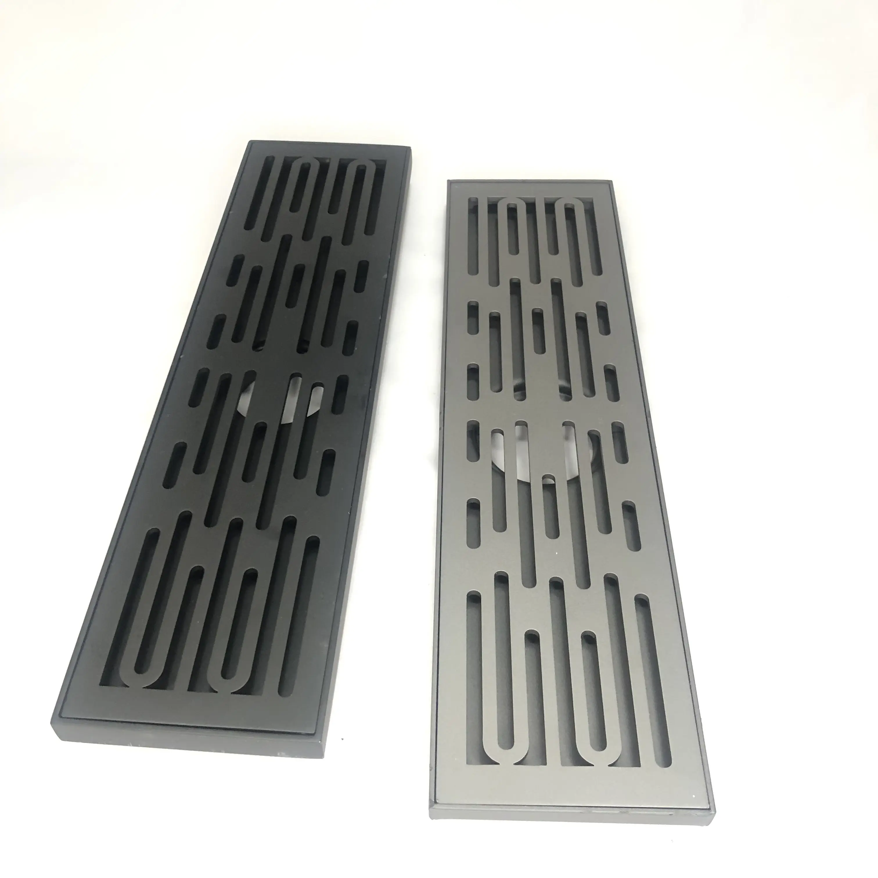 24 Inch grey Linear Pipe Insert Grille Detachable Hidden Cover SUS 304 Stainless Steel Rectangular Floor Shower Drain