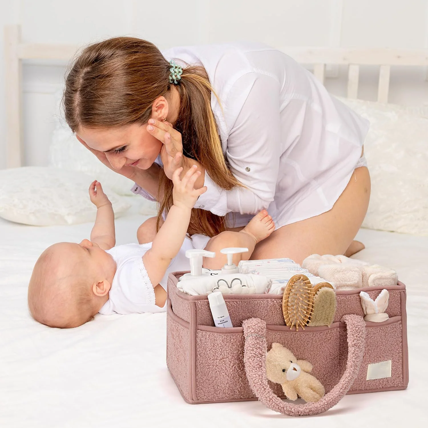 Teddy Fleece Baby Diaper Nursery Organizer Baby Diaper Nursery box Baby Shower Gifts