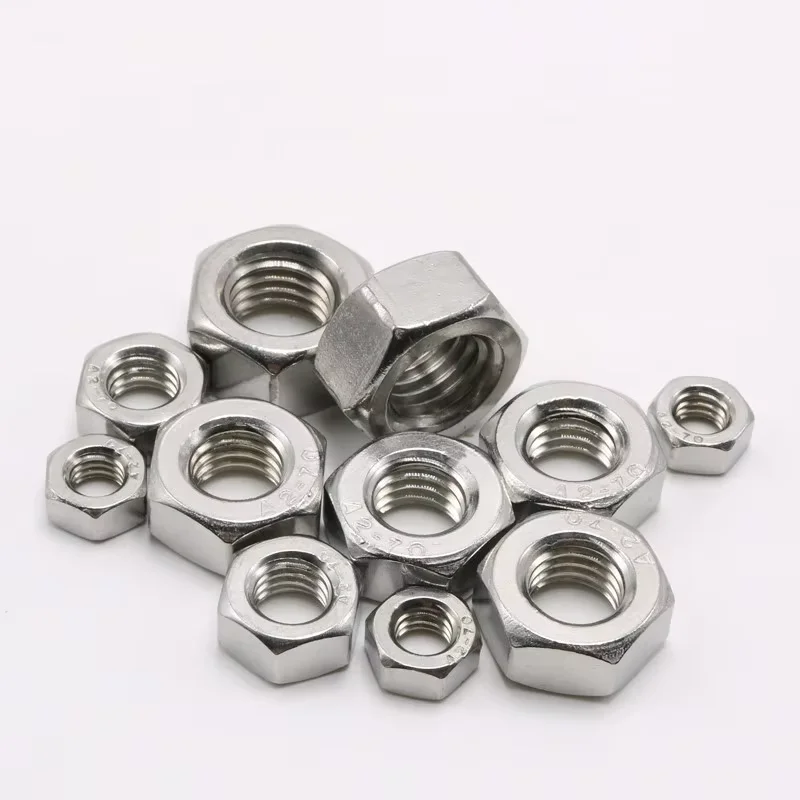 Customised Inch Metric M3 M4 M5 M6 M8 M10 M12 Stainless Steel Hex Nuts
