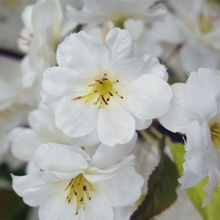 Wedding Home Decoration Simulation Flower Tree 120cm Plastic Artificial White Cherry Blossom Tree With Pot