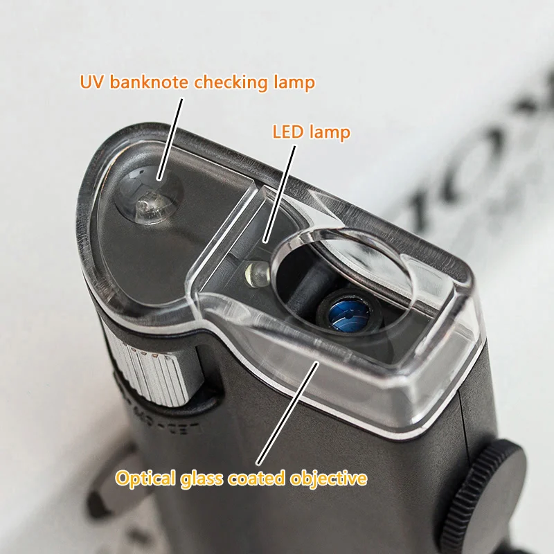 
Wholesale 7752 200X-240X UV Handheld Mini Pocket LED Microscope 