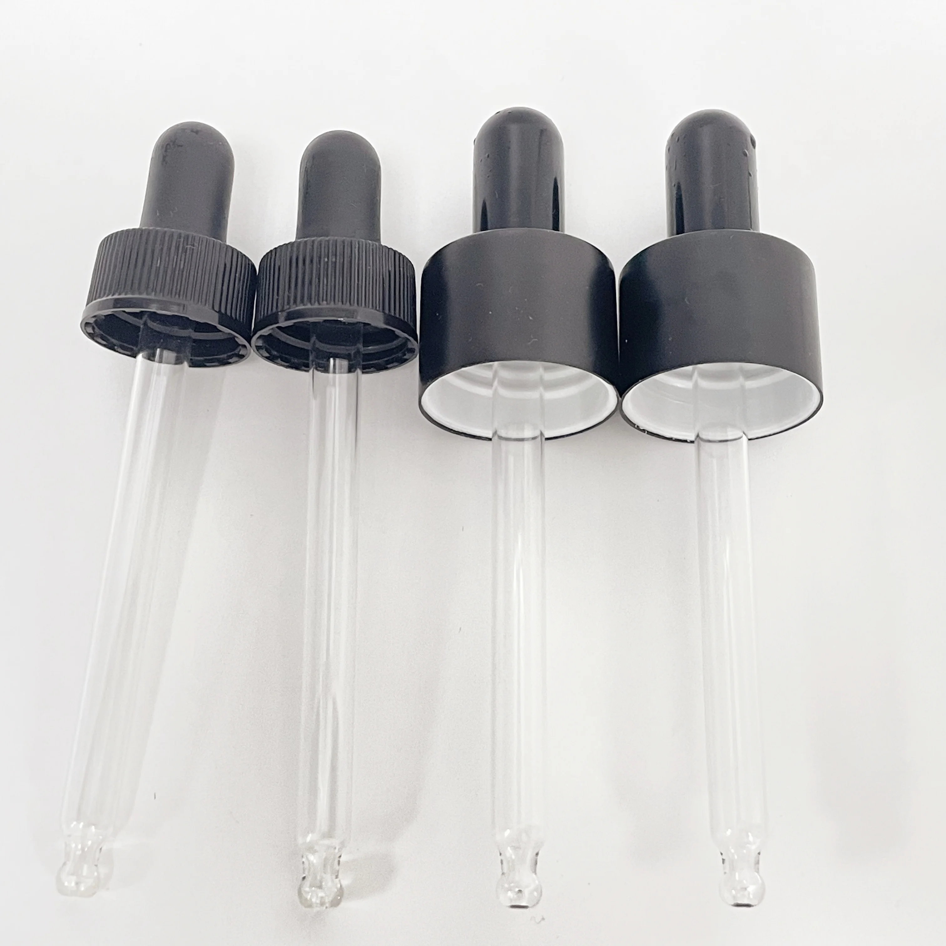 Luxury Shiny Aluminum 18/410 20/410 Screw Cap Essence Dropper Bottle Gold Silver Circle Cap with Pipette Shiny Gold Cap