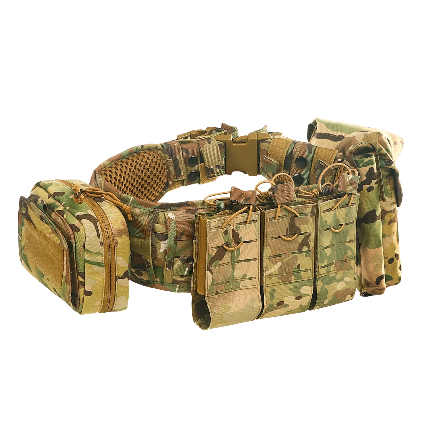 Tactical Waist Belt Adjustable Tactical Waistband Outdoor Combat Alloy Metal Buckle Tactical Belt with Tool Bag