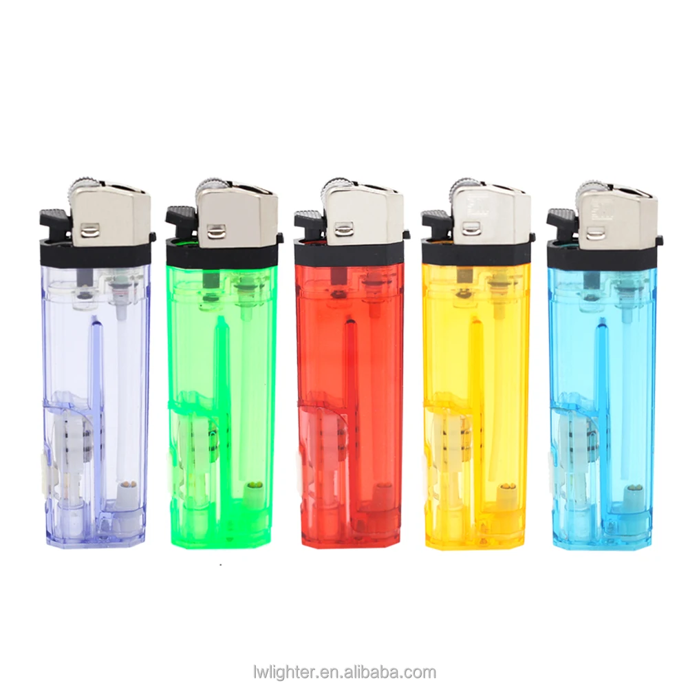 Factory OEM octangle refill gas cigarette flint wheel flashlight portable led lighter