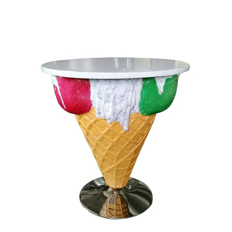Best price Ice Cream Cone shape Furniture chair and table set for sale
