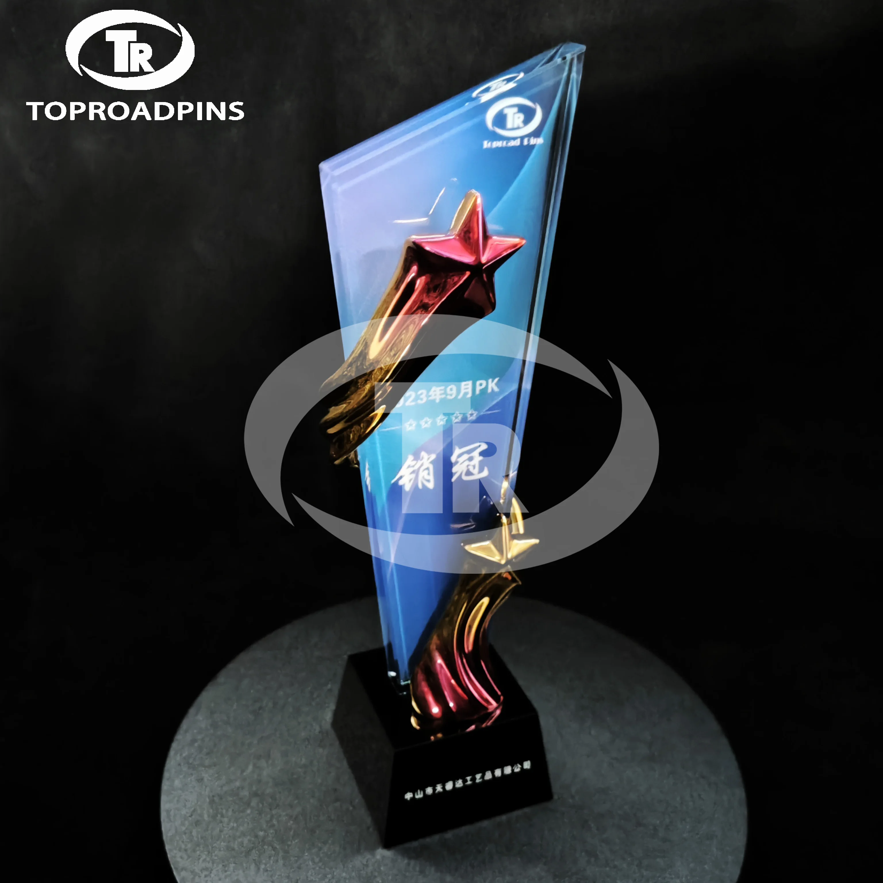 New Arrival Manufacturing Support Logo Eco Friendly Custom Shape Glass Trophy Crystal