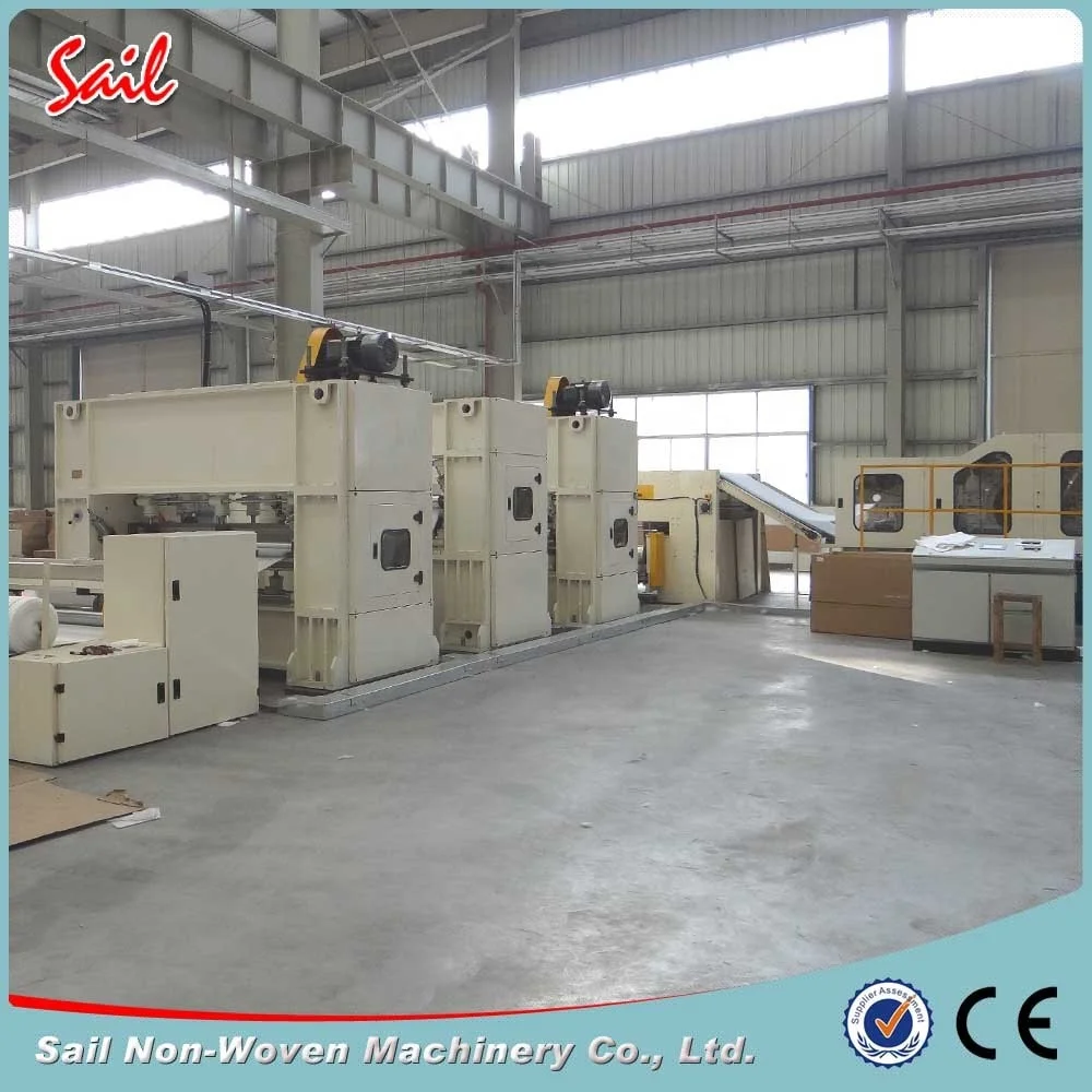 Polyester nonwoven carpet and velour carpet manufacturing machine