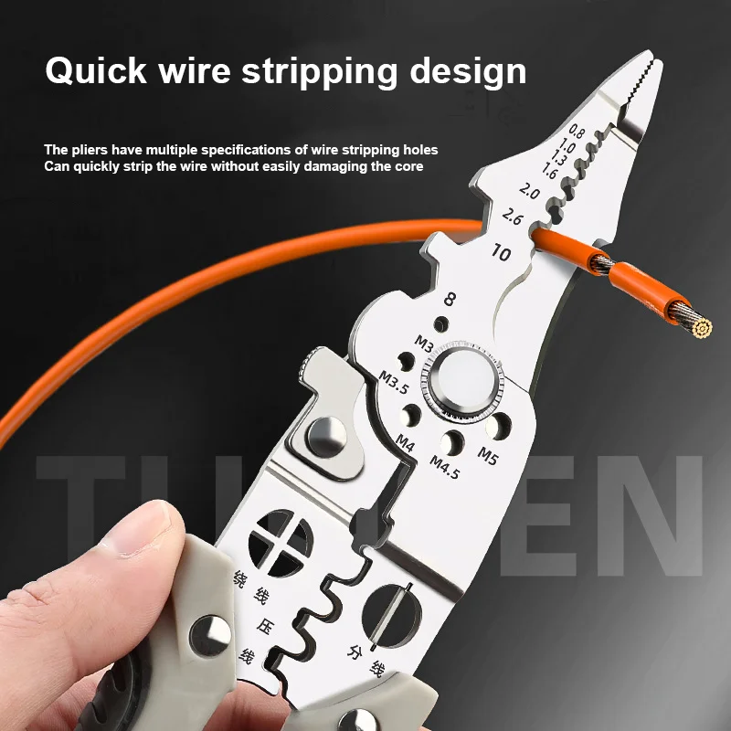 High Carbon Steel Multi-function Wire Stripper Wire Crimping Tool Crimping Wires Pliers