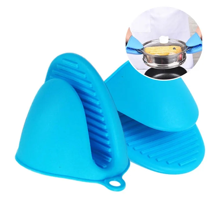 Free Sample Anti-Slip Cooking  Oven Glove Finger Pinch Hot Pot Holder Silicone Insulated Hand Clip
