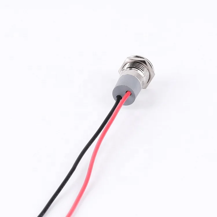 high quality illuminated 12mm waterproof metal flat head dot light led signal indicator light