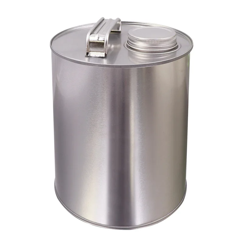 3L Round Coffee beans tea Food packaging Pet freeze-dried Tin Can metal can With Screw cover iron handle