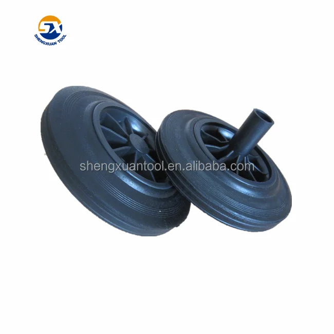 solid type trash bin rubber wheels for trolley