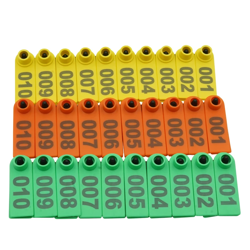Livestock Animal Identification Laser Printing PE Plastic Ear Tag Colorful Sheep Goat Tracking Mark With Number
