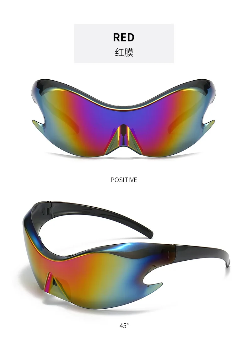 Steampunk Sunglasses Women Mirror Sports Y2K Sun Glasses Men UV400 Punk 2023 Shades Colorful Fashion Eyewear Gafas De Sol