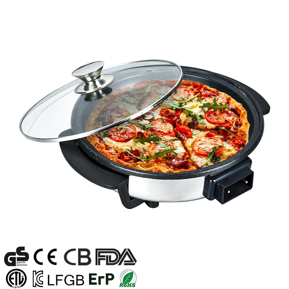 TEL CE CB Rohs Reach Round Skillets Pizza Pan Electric Cooker Pizza Frying Pan