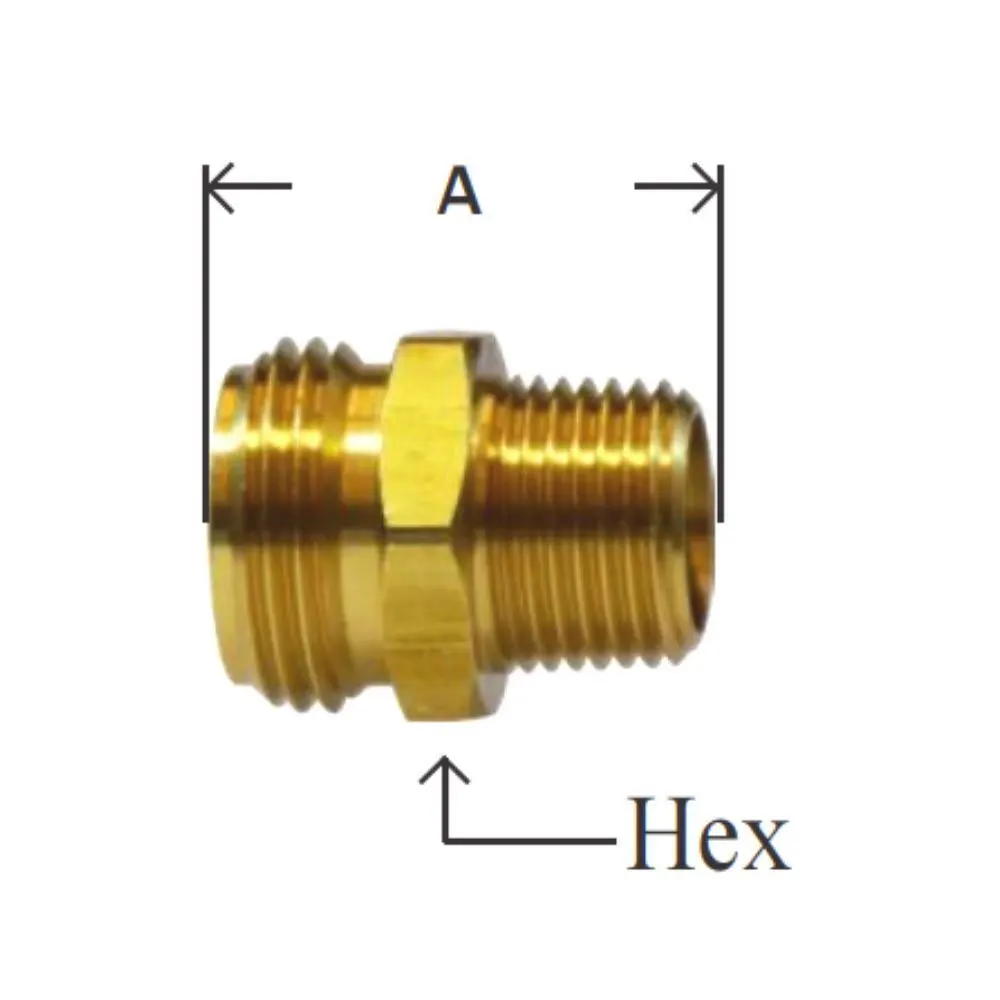 3/4-Inch Male Garden Hose Thread MGH To 1/2 NPTF Brass  Rigid Male Pipe Adapter
