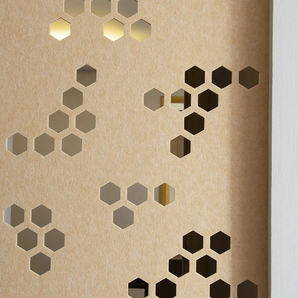 Sound Absorbing office and coffee shop wall decoration room divider 3D felt panels wall PET acoustic panels for soundproof