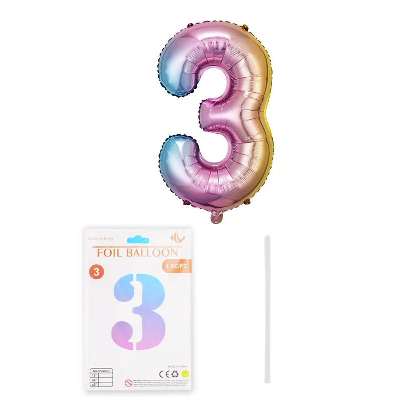 Wholesale 16inch Number Balloons Card Package Happy Birthday Balloon Alphabet Cheapest Foil Balloon Festival Party Decoration