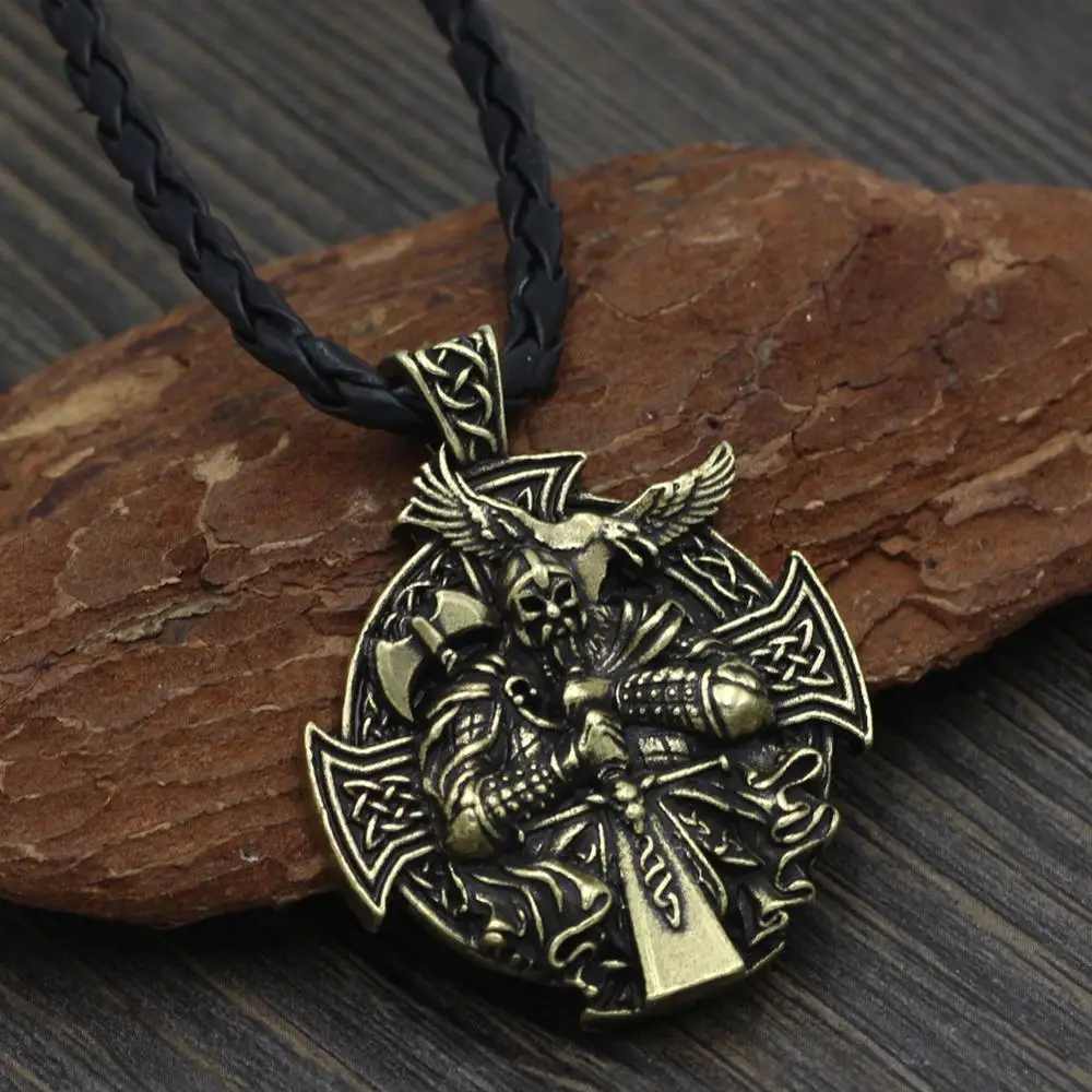 2022 Hongyu норвежские Викинги амулет руны ожерелья кожаная веревка животные узел викингов ювелирные изделия